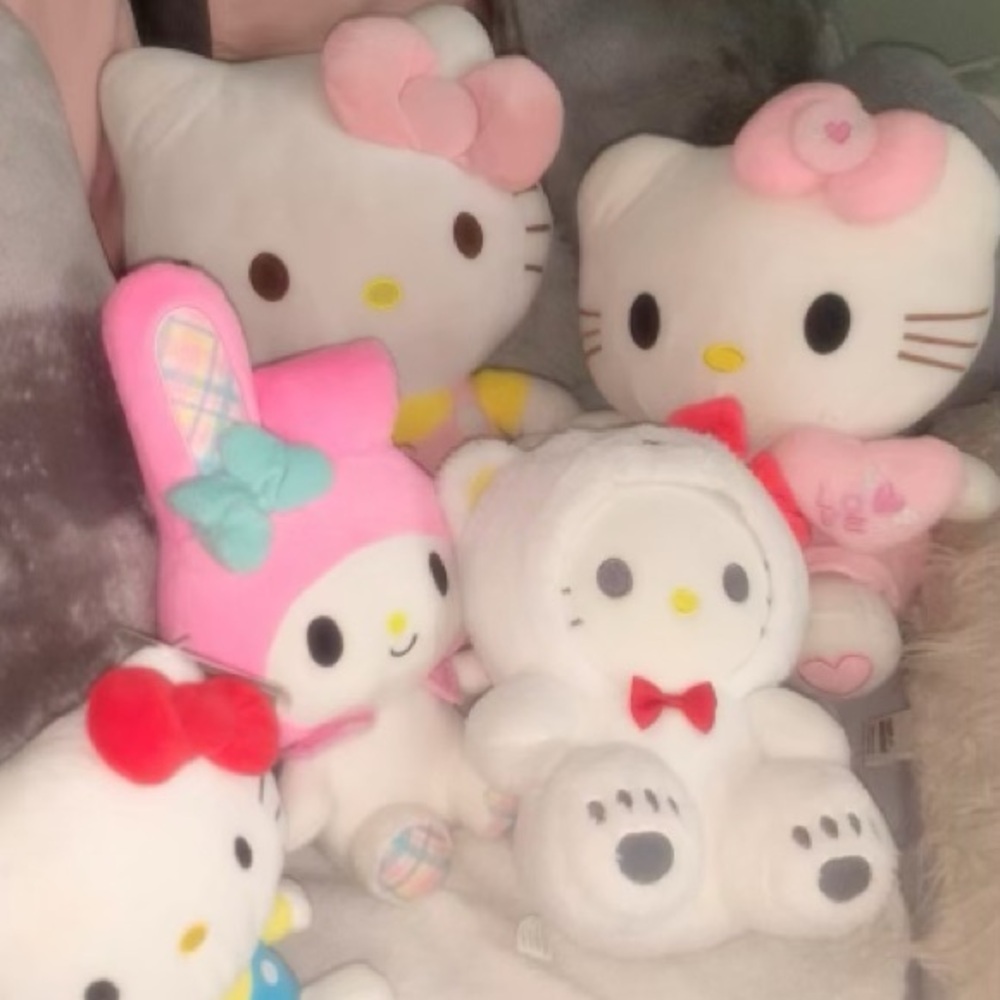 Hello Kitty Plush Set - Pink, White, Red Accents